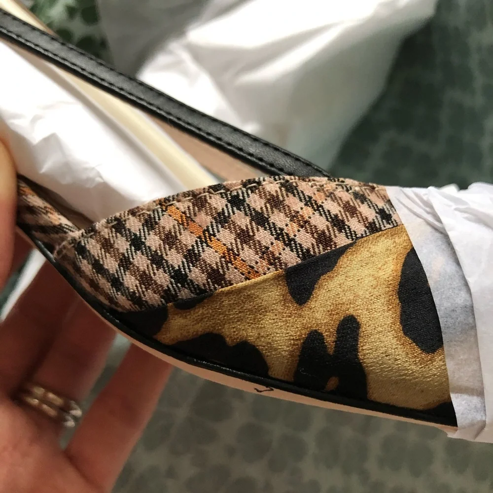 NWT Kate Spade Daxton houndstooth leopard pumps